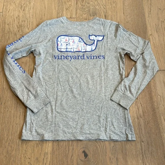 Men’s Small Vineyard Vines Long Sleeve Gray Tee - Picture 2 of 10